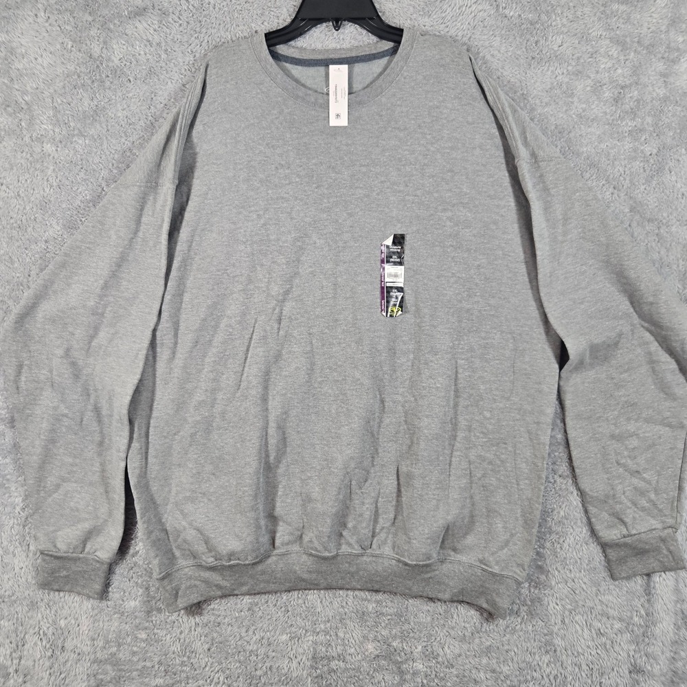 Athletic Works Mens Fleece Crew Sweatshirt Gray 2XL Wicking AW33100074404B